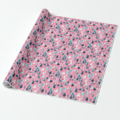 Roze Kerstmissen Cadeaupapier (Uitgerold)