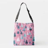 Roze Kerstmissen Crossbody Tas (Achterkant)