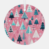 Roze Kerstmissen Glas Ornament (Achterkant)