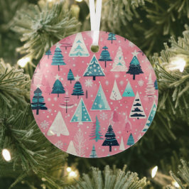 Roze Kerstmissen Glas Ornament