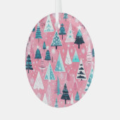 Roze Kerstmissen Glas Ornament (Voorkant links)