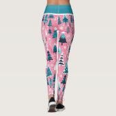 Roze Kerstmissen Leggings (Achterkant)