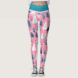 Roze Kerstmissen Leggings
