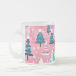 Roze Kerstmissen Matglas Koffiemok