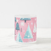 Roze Kerstmissen Matglas Koffiemok (Center)