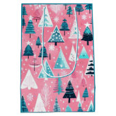 Roze Kerstmissen Medium Cadeauzakje (Achterkant)