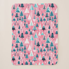 Roze Kerstmissen Sherpa Deken
