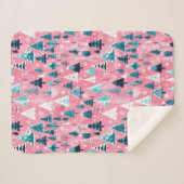 Roze Kerstmissen Sherpa Deken (Voorkant (horizontaal))