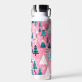 Roze Kerstmissen Waterfles (Voorkant)