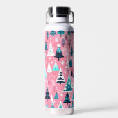 Roze Kerstmissen Waterfles (Achterkant)