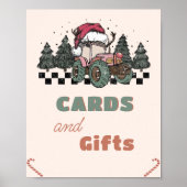 Roze Kerstmisvrachtwagen Verjaardagskaarten en Gif Poster (Voorkant)