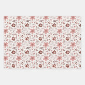 roze kerstmix inpakpapier vel (Voorkant 2)