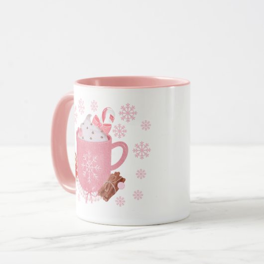 Roze kerstMok Mok (Voorkant links)