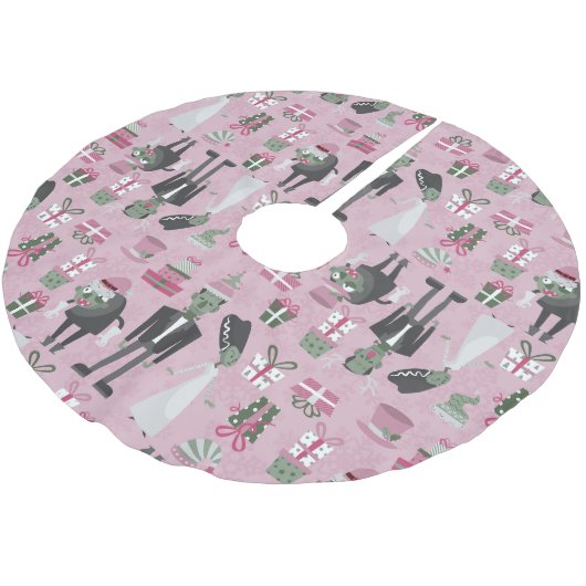 Roze Kerstmonsterbruid Frankenstein Kerstboom Rok (Gekanteld)