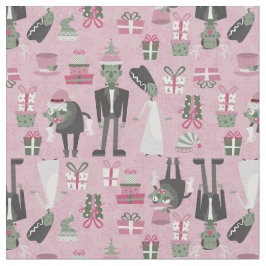 Roze Kerstmonsterbruid Frankenstein Stof