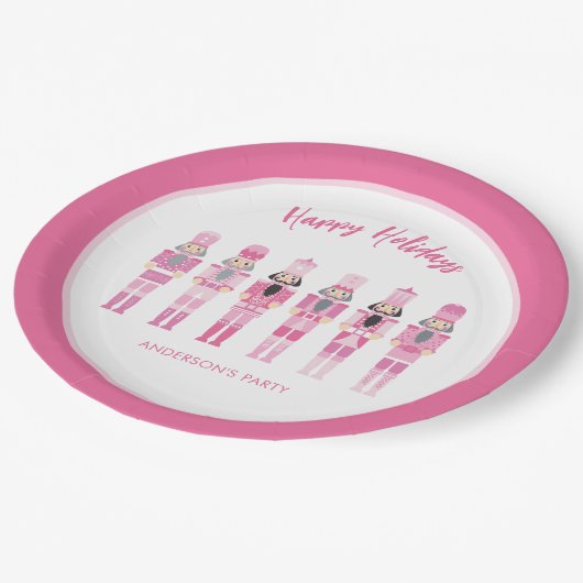 ROZE KERSTNOOTKRAKER PAPIEREN BORDJE (Gekanteld)