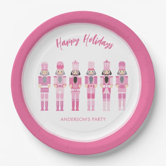 ROZE KERSTNOOTKRAKER PAPIEREN BORDJE (Voorkant)