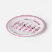 ROZE KERSTNOOTKRAKERS PAPIEREN BORDJE (Gekanteld)