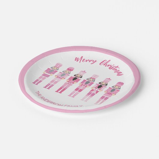 ROZE KERSTNOOTKRAKERS PAPIEREN BORDJE (Gekanteld)