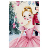 Roze Kerstnotenkraker Ballet & Ballerina Medium Cadeauzakje (Voorkant)