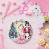 Roze Kerstnotenkraker Ballet & Ballerina Papieren Bordje (Feest)