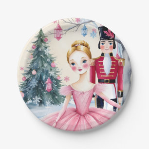 Roze Kerstnotenkraker Ballet & Ballerina Papieren Bordje