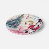 Roze Kerstnotenkraker Ballet & Ballerina Papieren Bordje (Gekanteld)