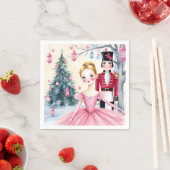 Roze Kerstnotenkraker Ballet & Ballerina Servet (Insitu)