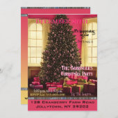 Roze Kerstochtend feestdag Kaart (Voorkant / Achterkant)