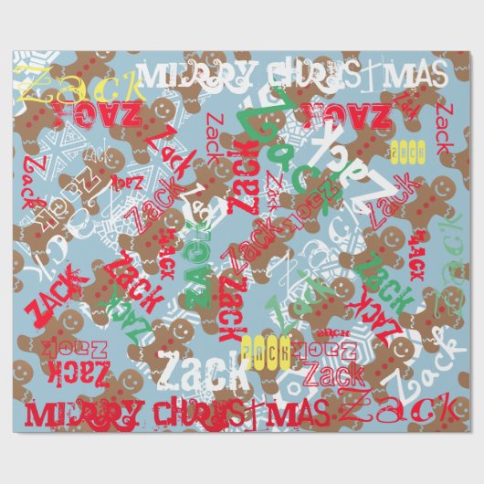 Roze kerstontbijt Gift Wrap Naam Veranderend Cadeaupapier (Vlak)