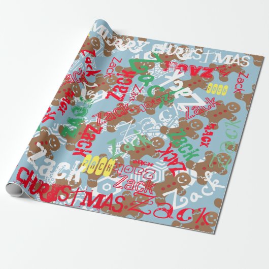 Roze kerstontbijt Gift Wrap Naam Veranderend Cadeaupapier (Uitgerold)