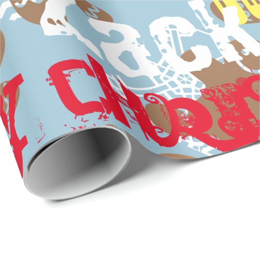 Roze kerstontbijt Gift Wrap Naam Veranderend Cadeaupapier (Rol Hoek)