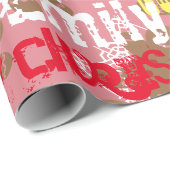 Roze kerstontbijt Gift Wrap Naam Veranderend Cadeaupapier (Rol Hoek)