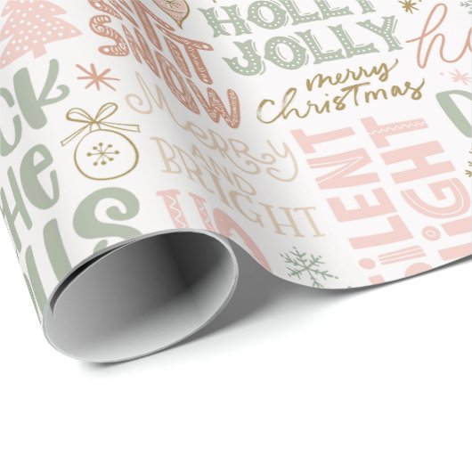 Roze kerstpapier cadeaupapier (Rol Hoek)