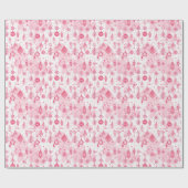 Roze kerstpapier cadeaupapier (Vlak)
