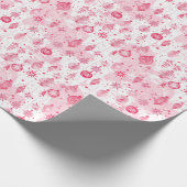 Roze kerstpapier cadeaupapier (Hoek)