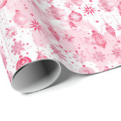 Roze kerstpapier cadeaupapier (Rol Hoek)