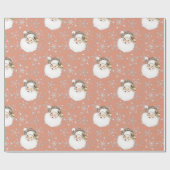 Roze kerstpapier cadeaupapier (Vlak)