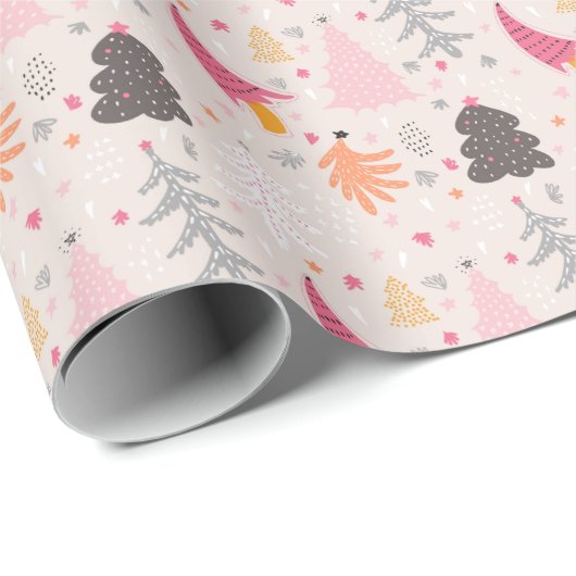 Roze kerstpapier cadeaupapier (Rol Hoek)