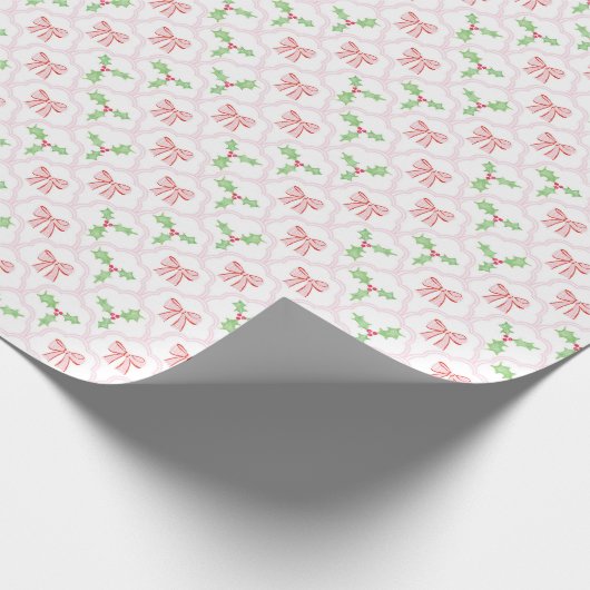  roze kerstpapier cadeaupapier (Hoek)