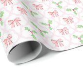  roze kerstpapier cadeaupapier (Rol Hoek)