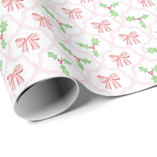  roze kerstpapier cadeaupapier (Rol Hoek)