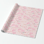 Roze kerstpapier cadeaupapier (Uitgerold)