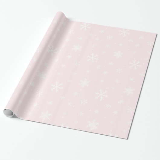Roze kerstpapier cadeaupapier (Uitgerold)