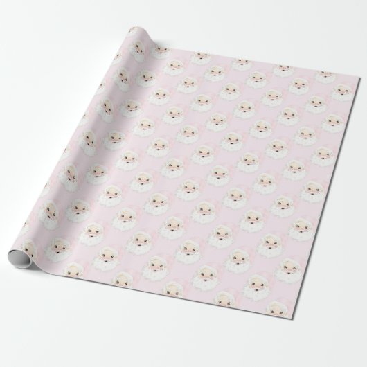 roze kerstpapier cadeaupapier (Uitgerold)