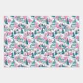 Roze kerstpapier inpakpapier vel (Voorkant 2)