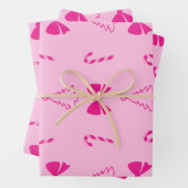 Roze kerstpapier inpakpapier vel (In situ)