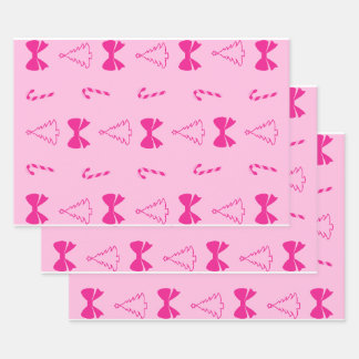 Roze kerstpapier inpakpapier vel