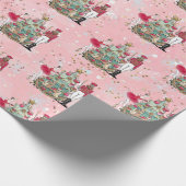 Roze kerstpapier uit de Ballerina Holiday Nutkrake Cadeaupapier (Hoek)