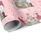 Roze kerstpapier uit de Ballerina Holiday Nutkrake Cadeaupapier (Rol Hoek)
